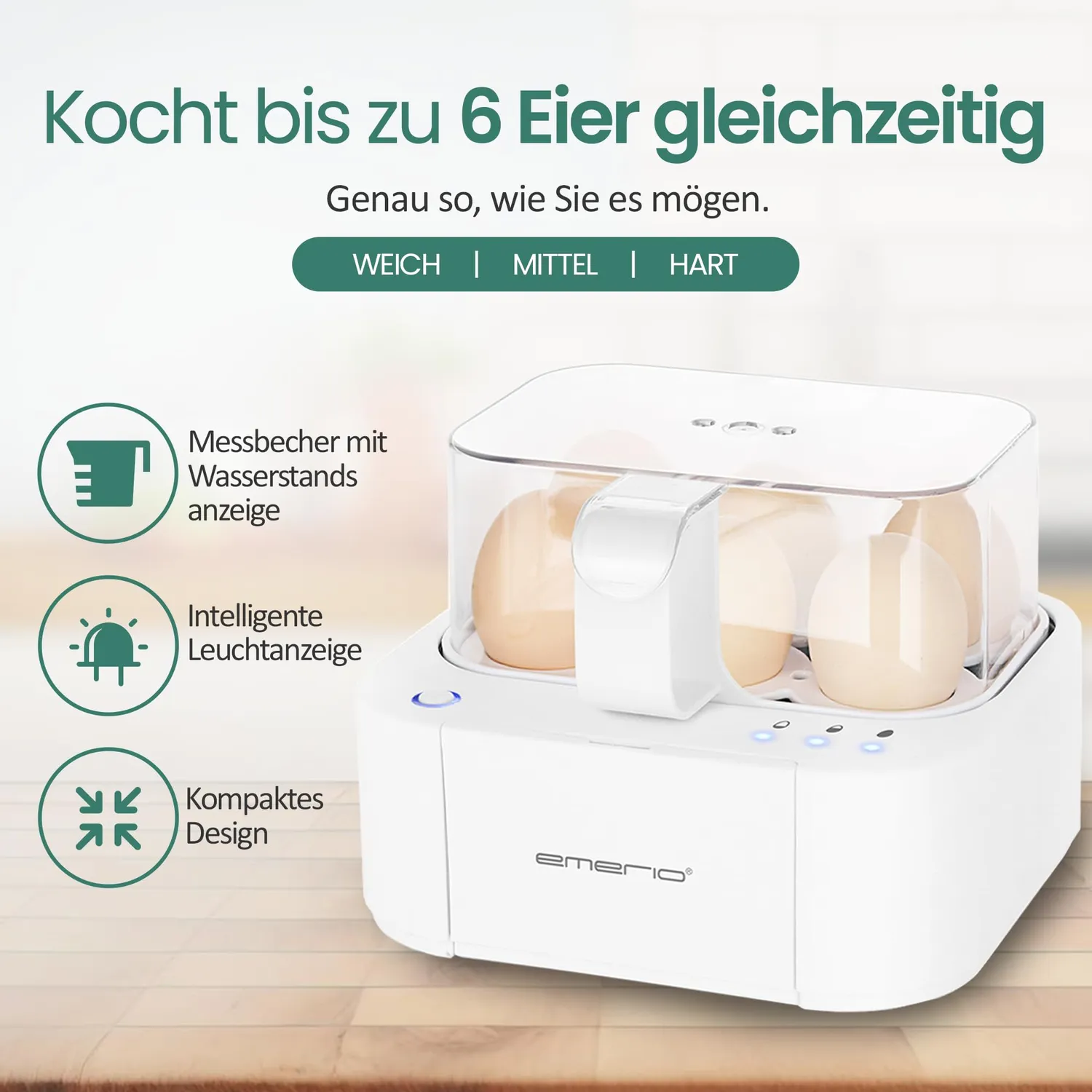 Emerio Eierkocher EB-115560 schwarz Sprachausgabe