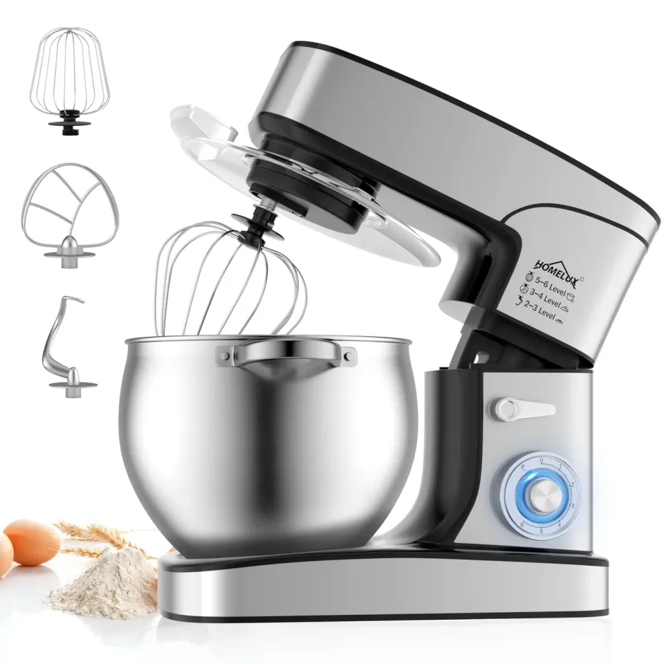 HOMELUX Küchenmaschine 2500W 12 L Edelstahl 6-stufig