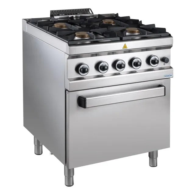 GastroHero 70/70 Gasherd 4-flammig mit Backofen 34 kW