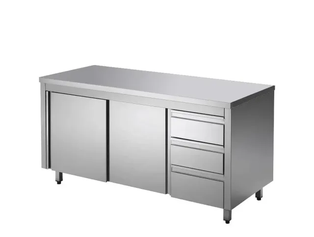 GastroHero ASS3SR-ECO12X7A Arbeitsschrank 120x70 Aufkantung
