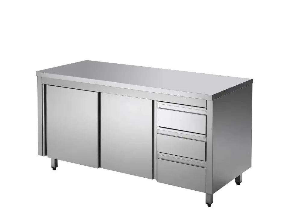 GastroHero ASS3SR-ECO12X7A Arbeitsschrank 120x70 Aufkantung