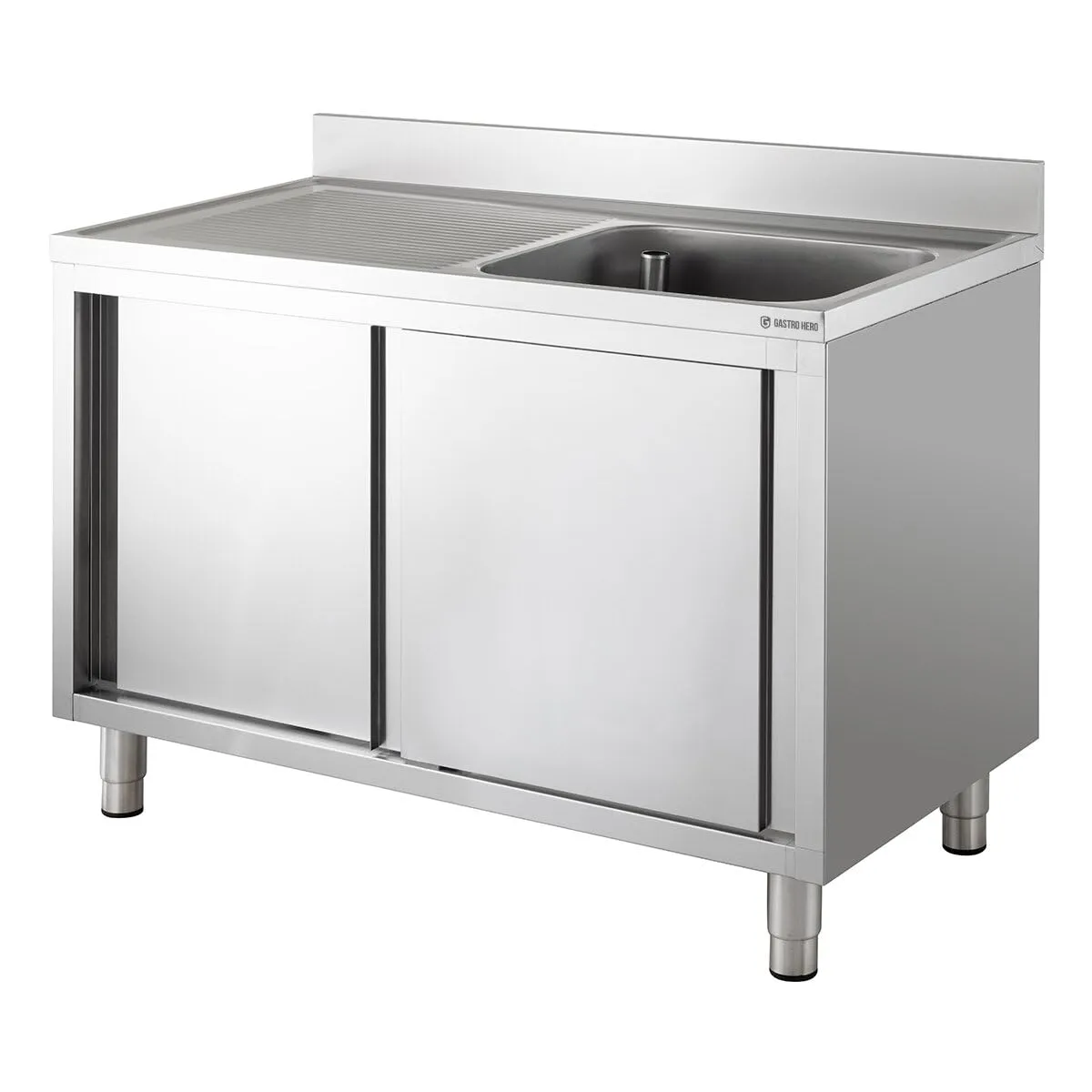 GastroHero Eco 12x6 Spülschrank 1 Becken rechts Edelstahl