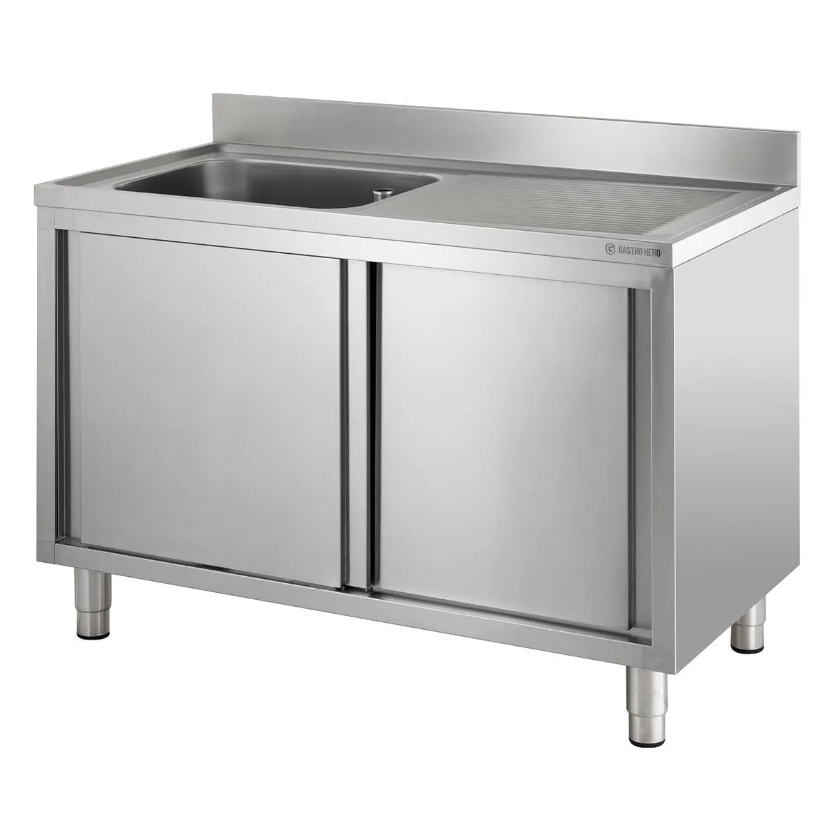 GastroHero Eco 12x6 Spülschrank 1 Becken links Edelstahl
