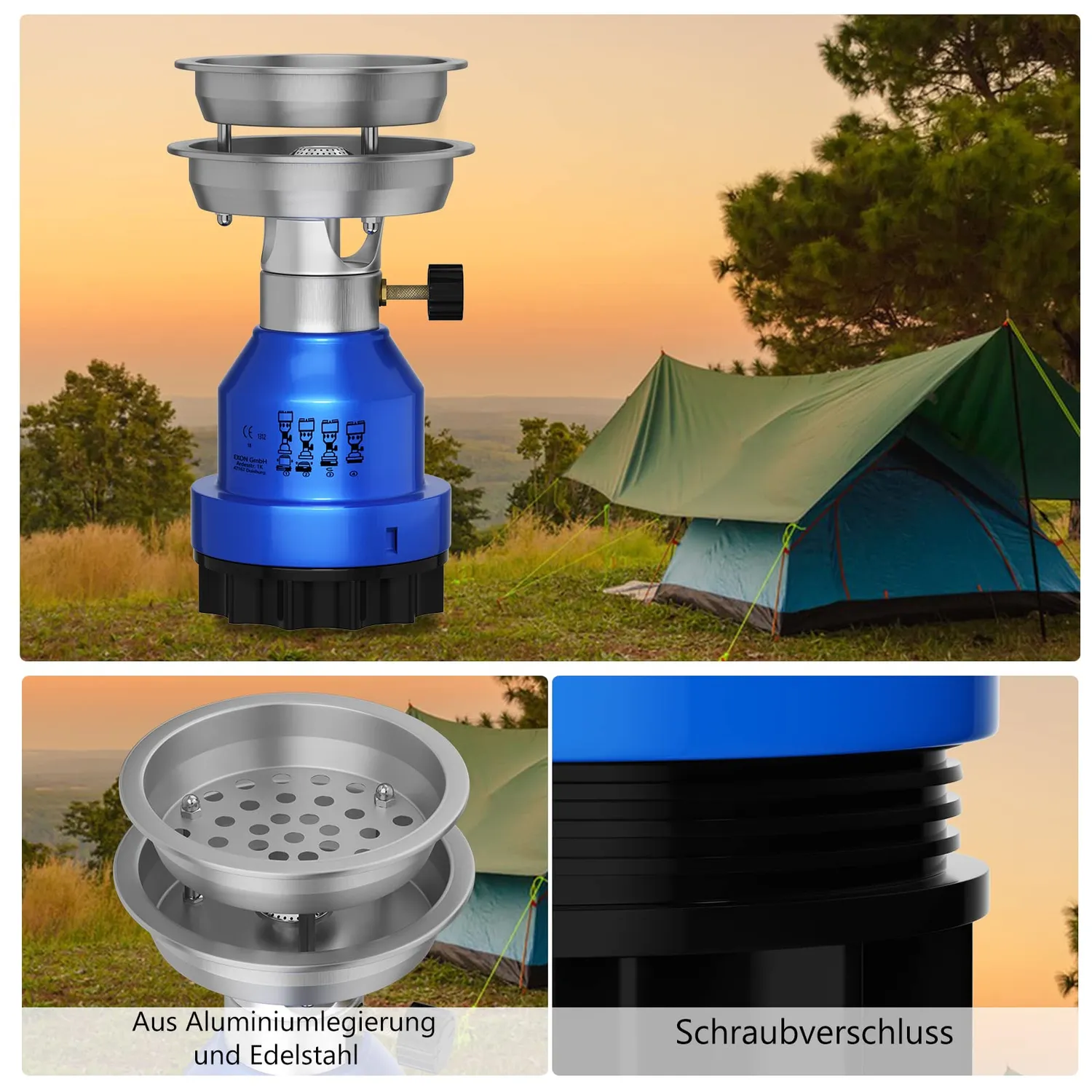 HOMELUX AD-G650/1 Campingkocher Gaskocher Kohleanzünder