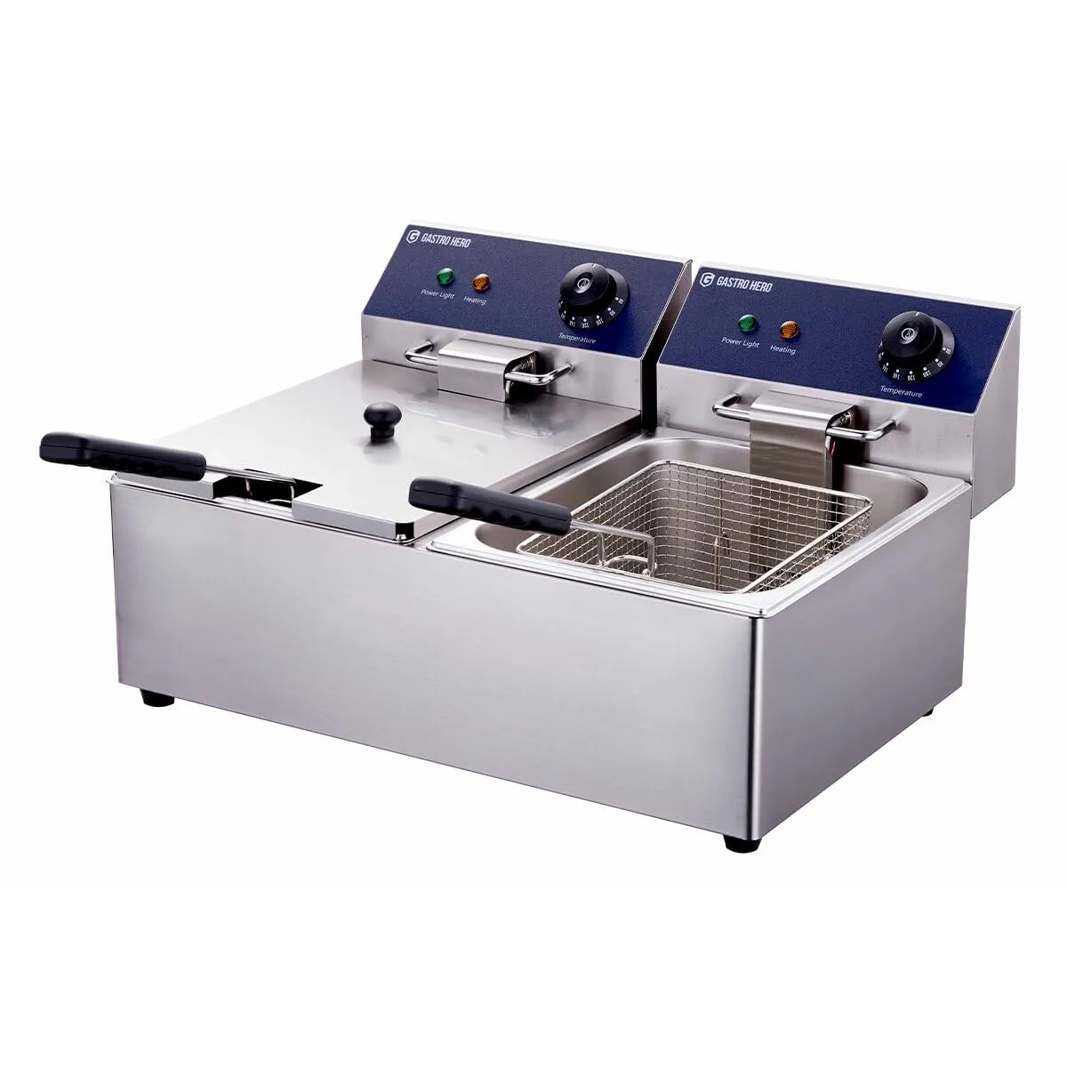 GastroHero EF-ECO6_6 Doppelfritteuse 2x6L Elektro Edelstahl