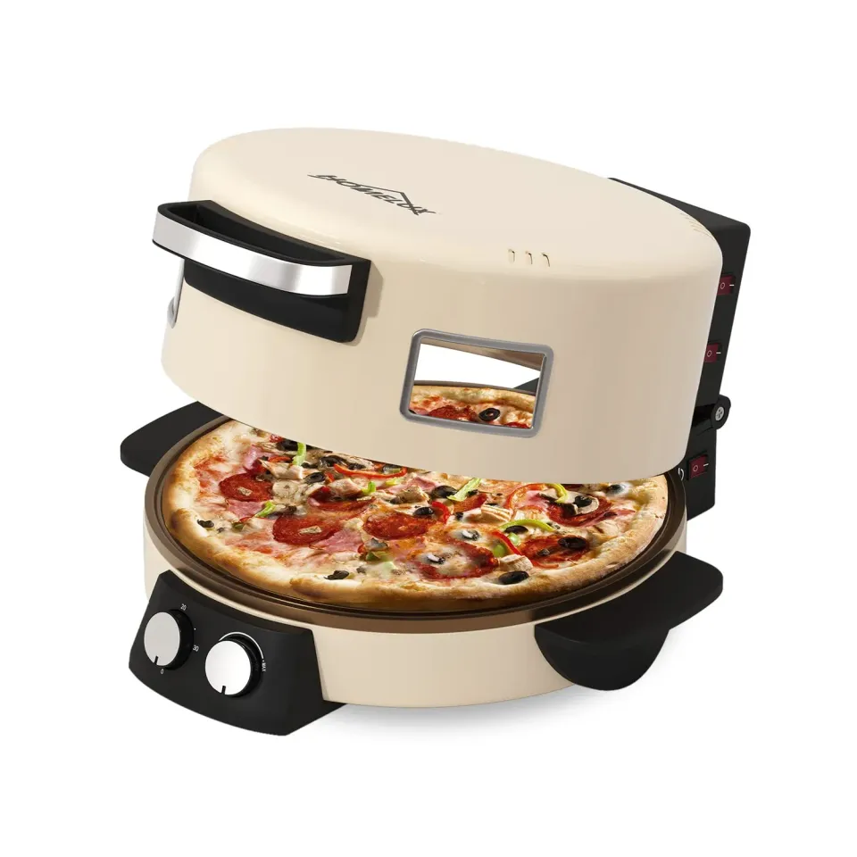 HOMELUX Pizzaofen 2800W Elektro Steinofen 40cm 400°C