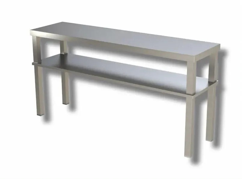 GastroHero ECO Aufsatzbord 160x35 doppelt Edelstahl