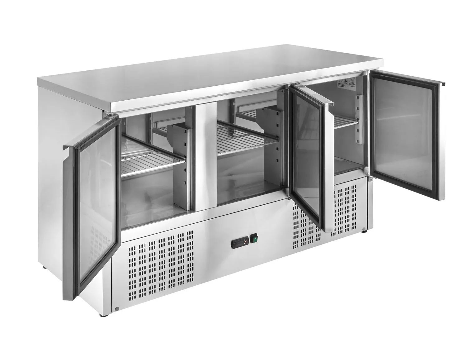 GastroHero SH903S Kühltisch 368 L Edelstahl 3-türig