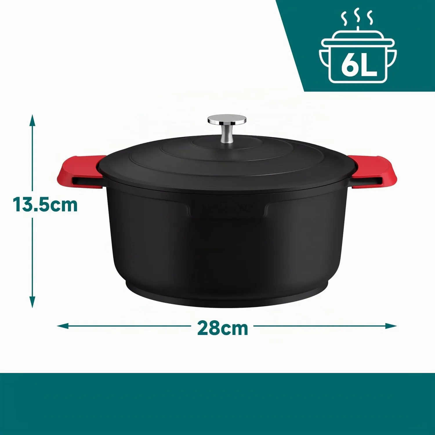 Homelux Kochtopf 28 cm 6 L Induktion Antihaft