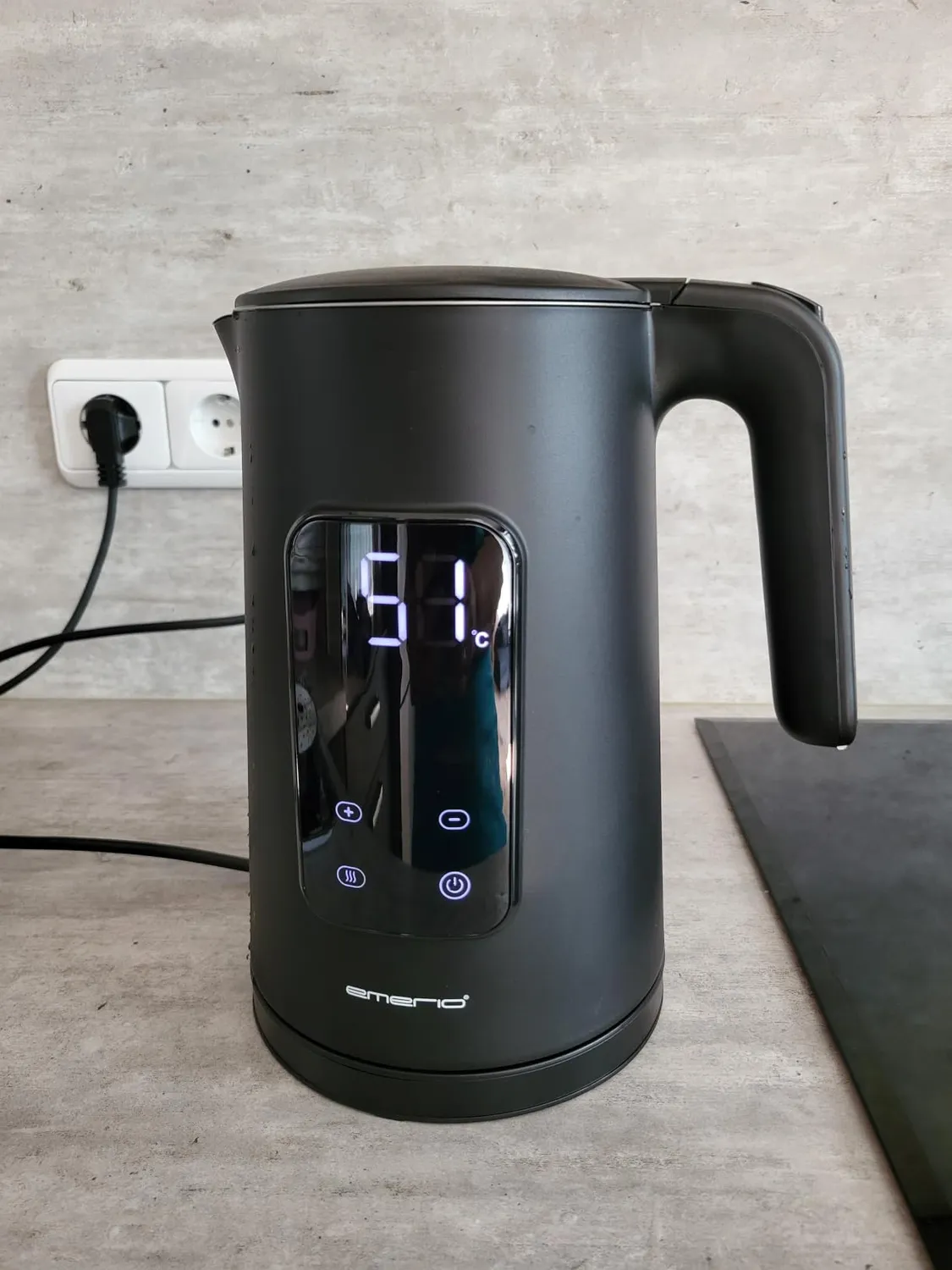 Emerio WK-119255.5 Wasserkocher Glas 1,7L mit Temperaturwahl
