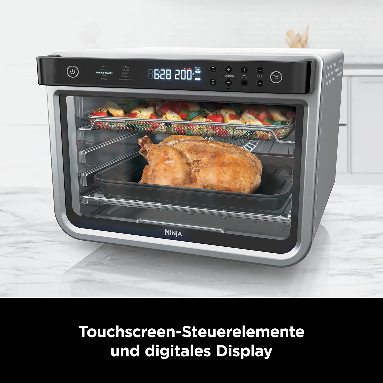 Ninja Foodi DT200EU Mini-Ofen 10-in-1 silber-schwarz