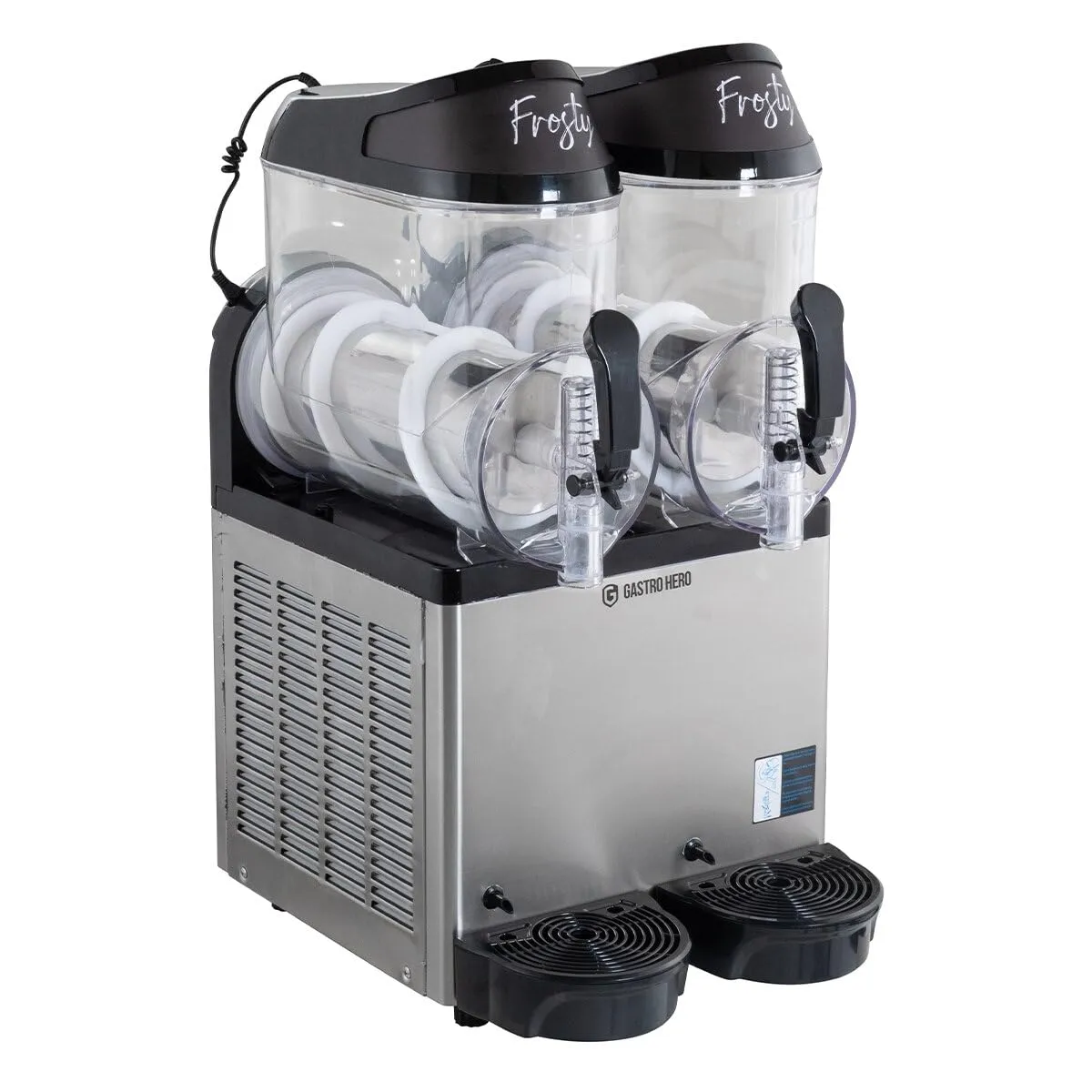 GastroHero Slush-Eismaschine 2x12 Liter 0,6 kW Schwarz