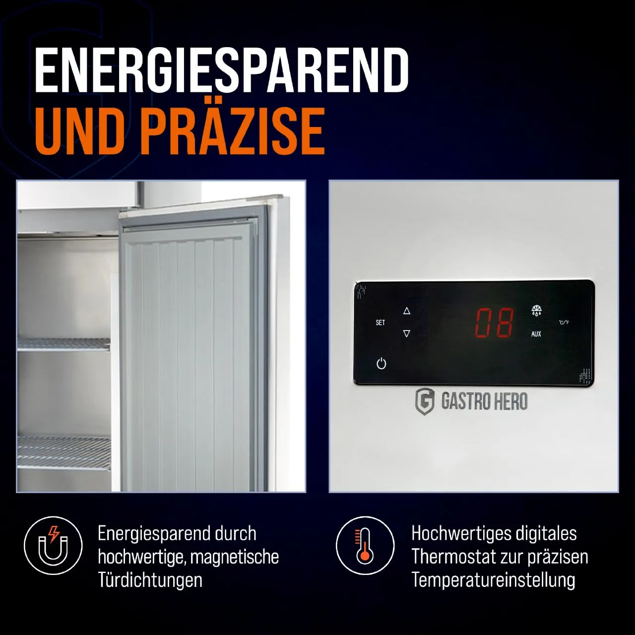 GastroHero ECO 650 Gewerbekühlschrank 616L GN2/1