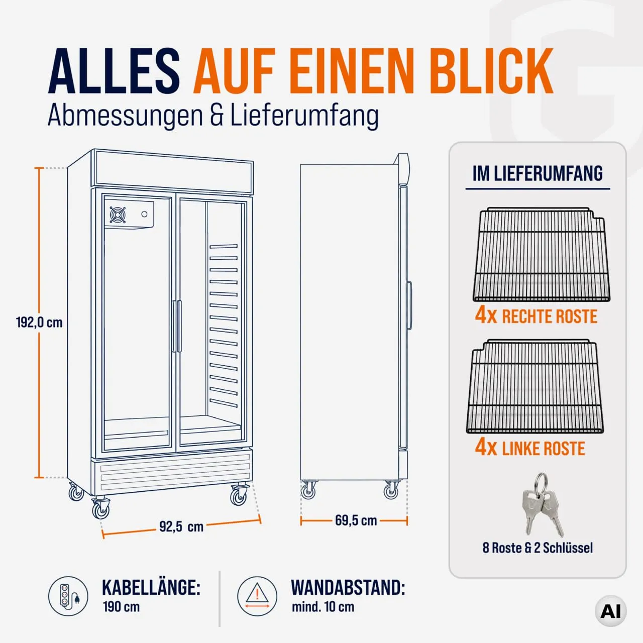 GastroHero SC-630FH Getränkekühlschrank 630 L Klapptüren