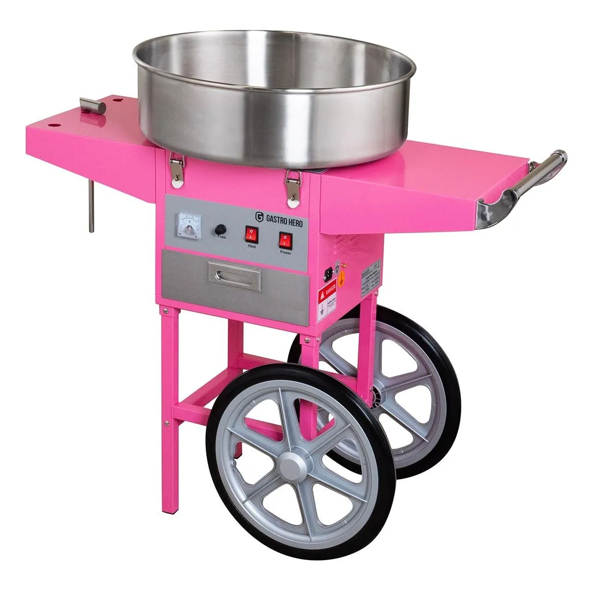 GastroHero Zuckerwattemaschine mit Wagen 1080 W Edelstahl