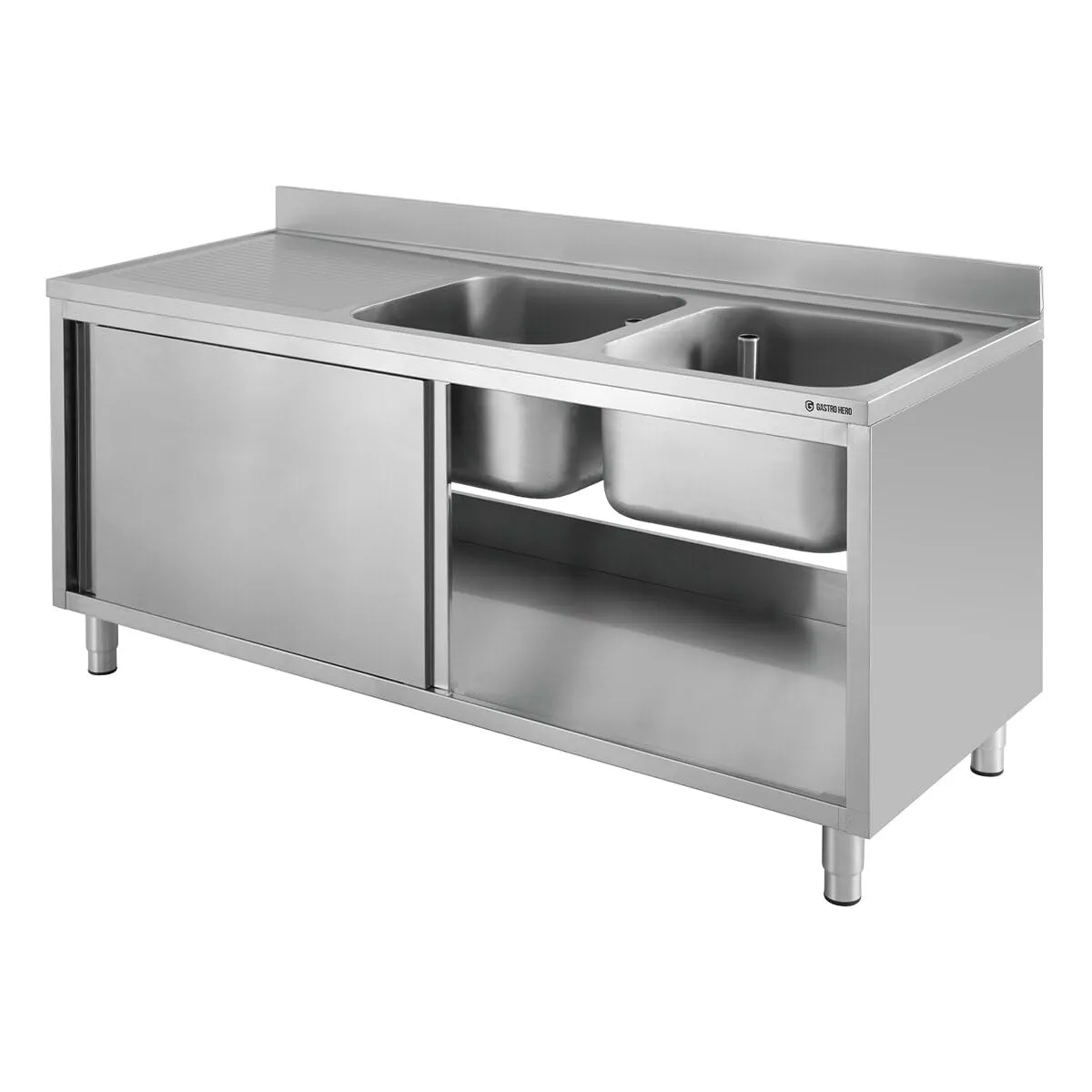 GastroHero Eco Spülschrank 20x7 2 Becken rechts Edelstahl