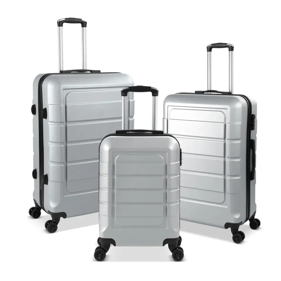 HOMELUX HL092 Kofferset 3tlg Hartschale silber ABS