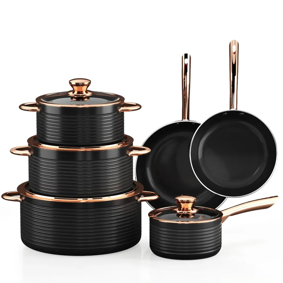 HOMELUX Topfset 10tlg Induktion Keramik Roségold