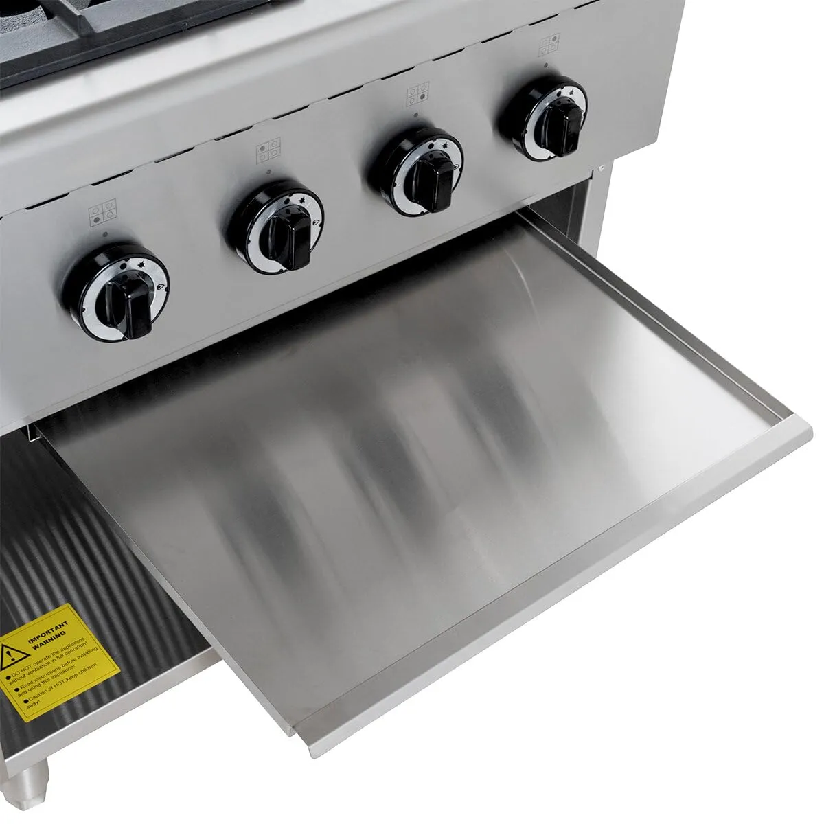 GastroHero GHBO4B Gasherd 4 Brenner 28,8 kW Edelstahl