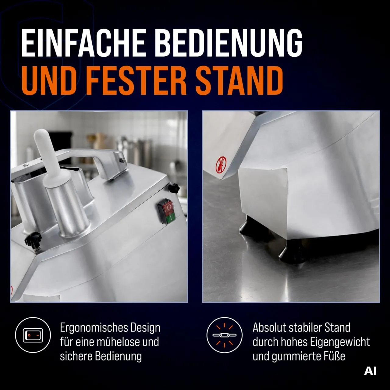 GastroHero GS-ECOS5 Gemüseschneider 300 kg/h 5 Scheiben