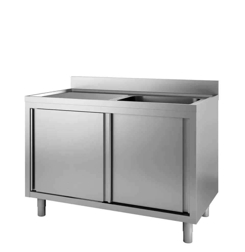 GastroHero Eco 10x6 Spülschrank 1 Becken rechts Edelstahl