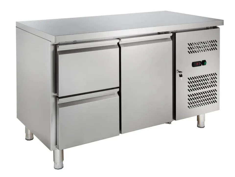 GastroHero GNH2120TN Kühltisch 214 L 1 Tür 2 Schubladen