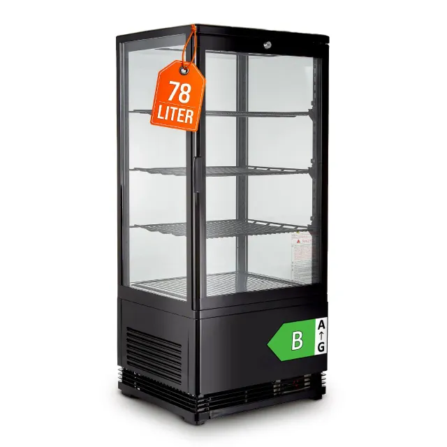GastroHero KV-78S Kühlvitrine 78 L Schwarz