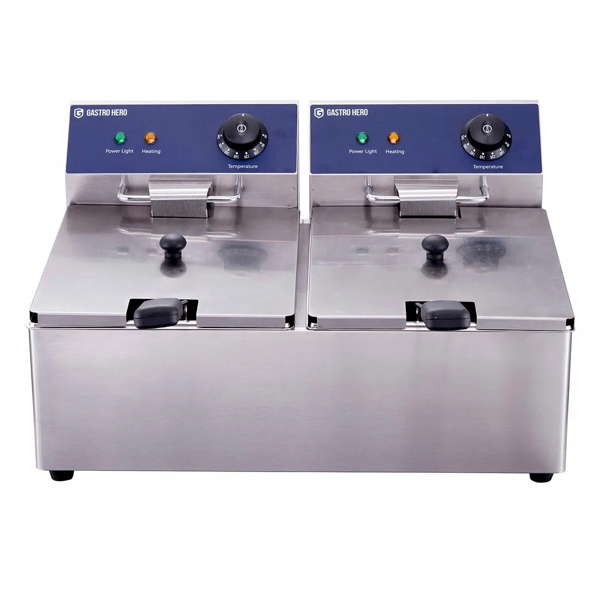 GastroHero EF-ECO6_6 Doppelfritteuse 2x6L Elektro Edelstahl