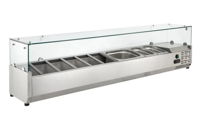 GastroHero VRXH2000/330 Kühlaufsaatz 10xGN1/4 Glas
