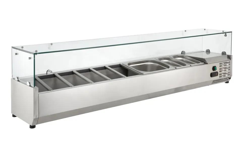 GastroHero VRXH2000/330 Kühlaufsaatz 10xGN1/4 Glas