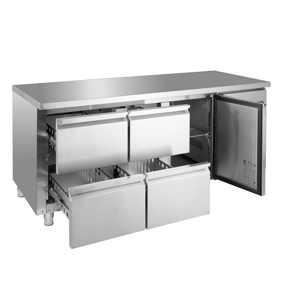 GastroHero GNH3140TN Kühltisch 1 Tür 4 Schubladen