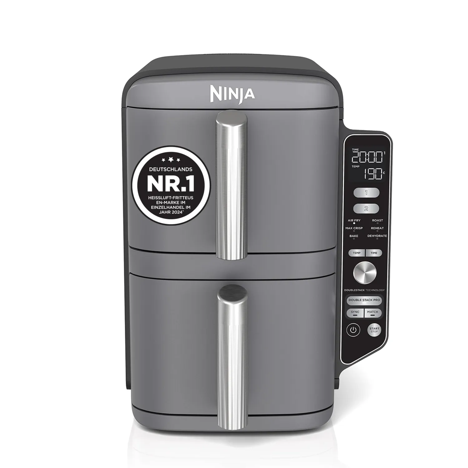 Ninja Double Stack XL Heißluftfritteuse 9,5L Schwarz-Kupfer