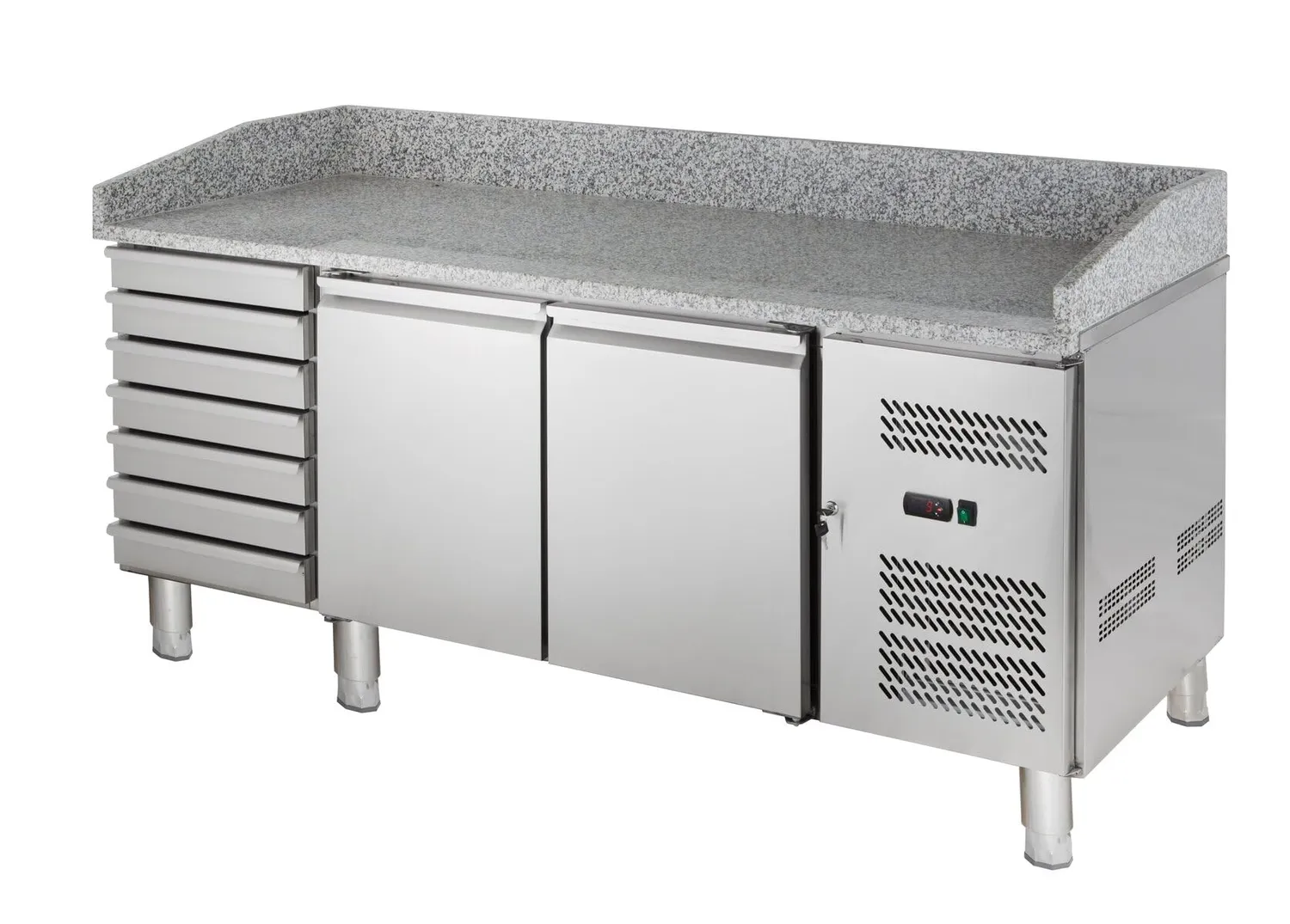 GastroHero PZH2610TN Pizzatisch 390 L Granit 2-7