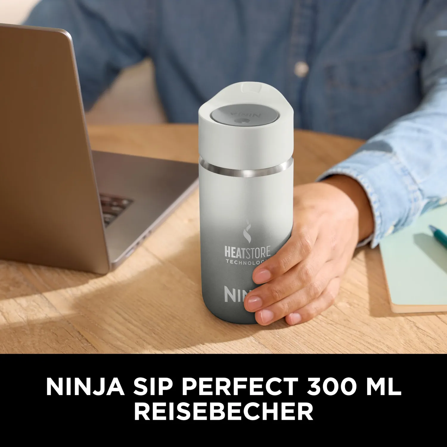 Ninja Sip Perfect DW1203EUUKWH Trinkflasche 300 ml Weiß trinkfertig