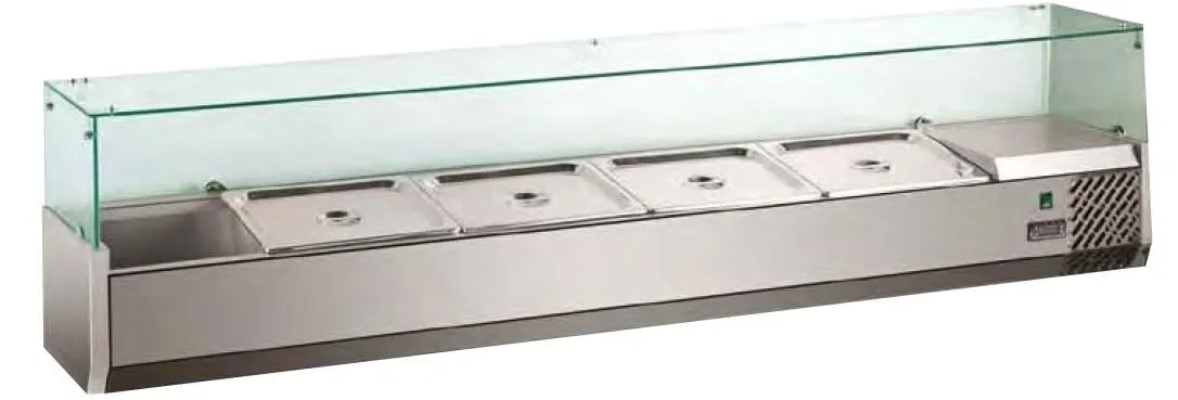 GastroHero VRXH2000/380 Kühlaufsatz 9xGN1/3 Glasaufsatz