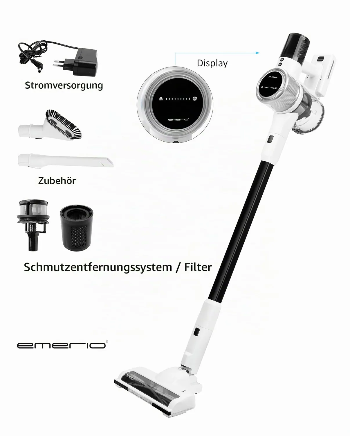 Emerio UVC-129496 Akkusauger 220W weiß 0,8L