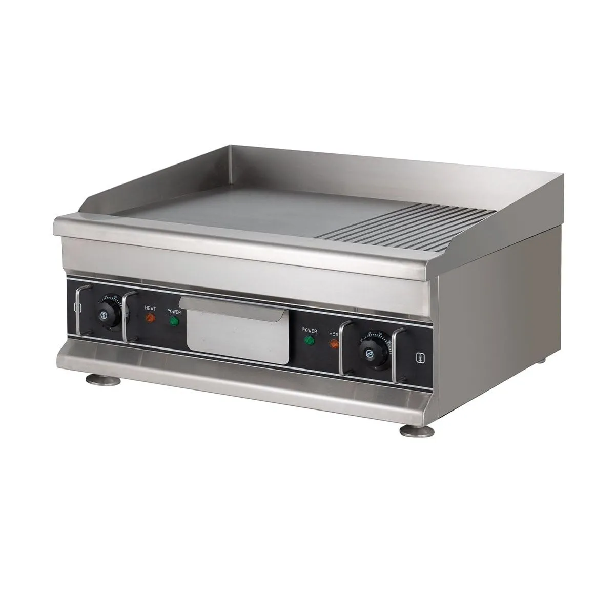 GastroHero Eco Grillplatte 596x398 halb glatt gerillt