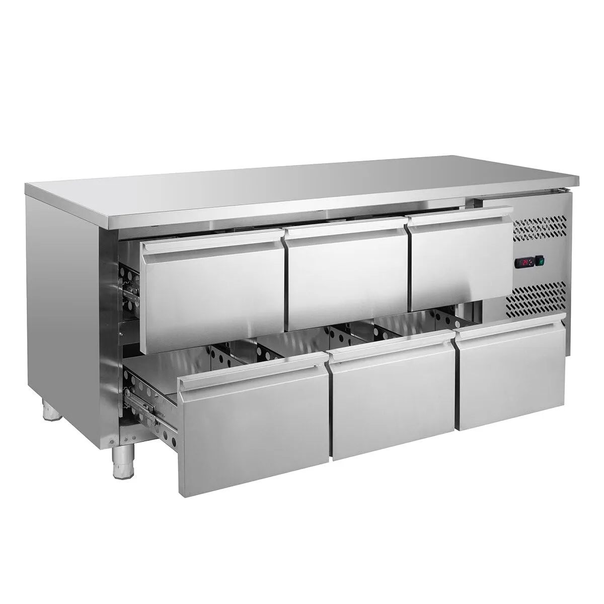 GastroHero GNH3160TN Kühltisch 6 Schubladen Edelstahl Umluft