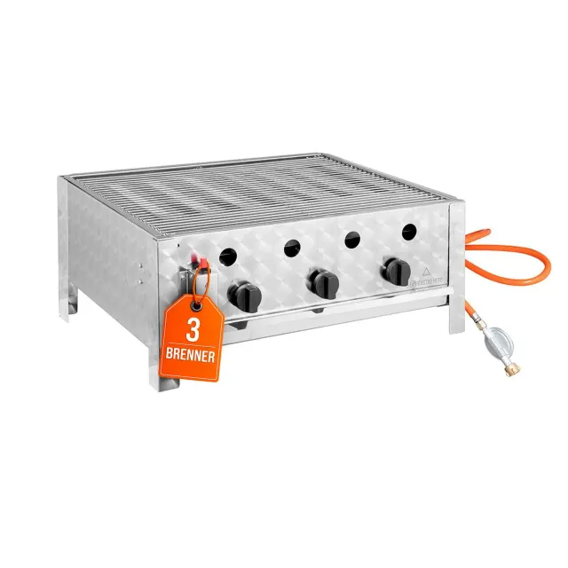 GastroHero TBG3-T Tischbräter Gas 10 kW 3 Brenner