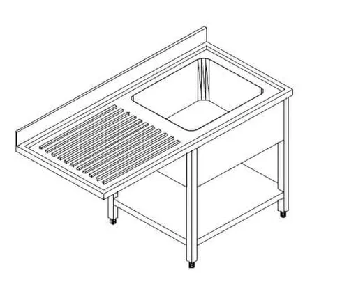 GastroHero Spülzentrum 120x70 Spültisch 1 Becken rechts Edelstahl