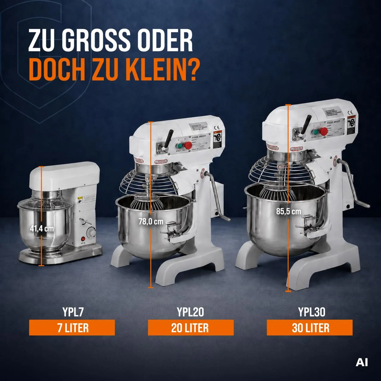 GastroHero Planetenrührwerk 20L Teigknetmaschine 0,75 kW