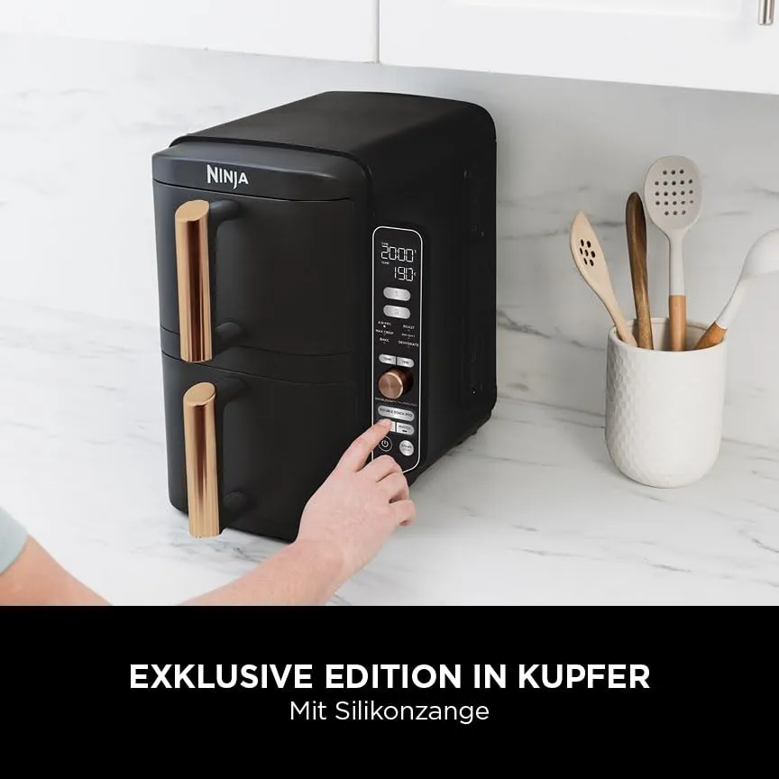 Ninja Double Stack XL Heißluftfritteuse 9,5L Schwarz-Kupfer