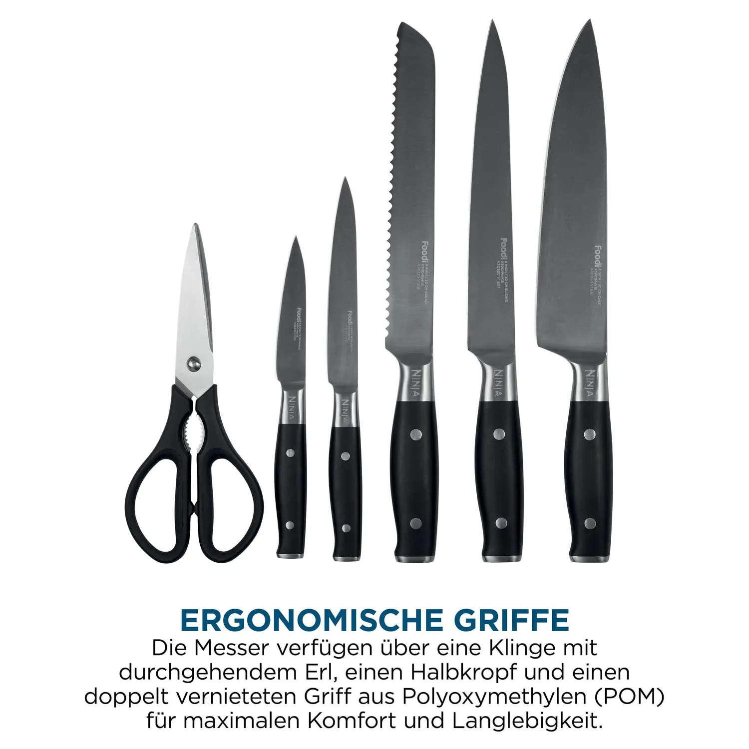 Ninja Foodi StaySharp Messerblock 6-tlg schwarz Edelstahl