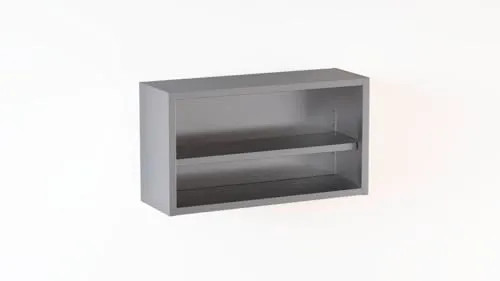 GastroHero Wandhängeschrank 200x40x65 Edelstahl offen