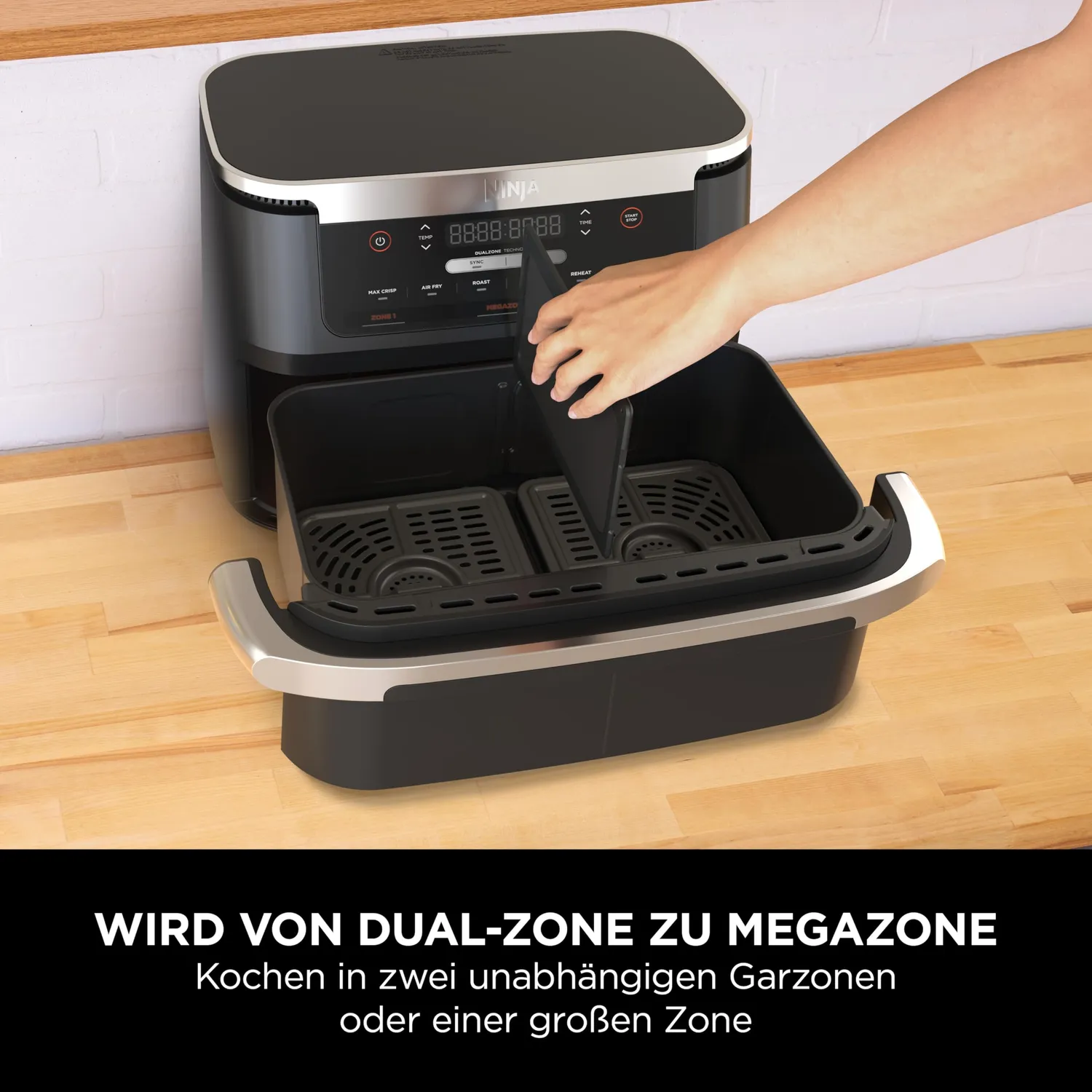 Ninja FlexDrawer Heißluftfritteuse 6,6 L schwarz 6-in-1 Dual