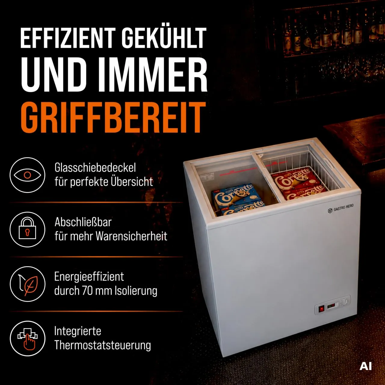 GastroHero ECO 100 Gefriertruhe 97L -18 bis -22°C