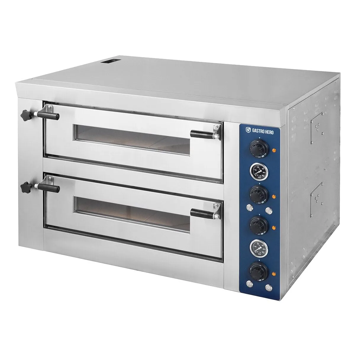 GastroHero Pizzaofen 2 Kammern 12x34 cm 450°C