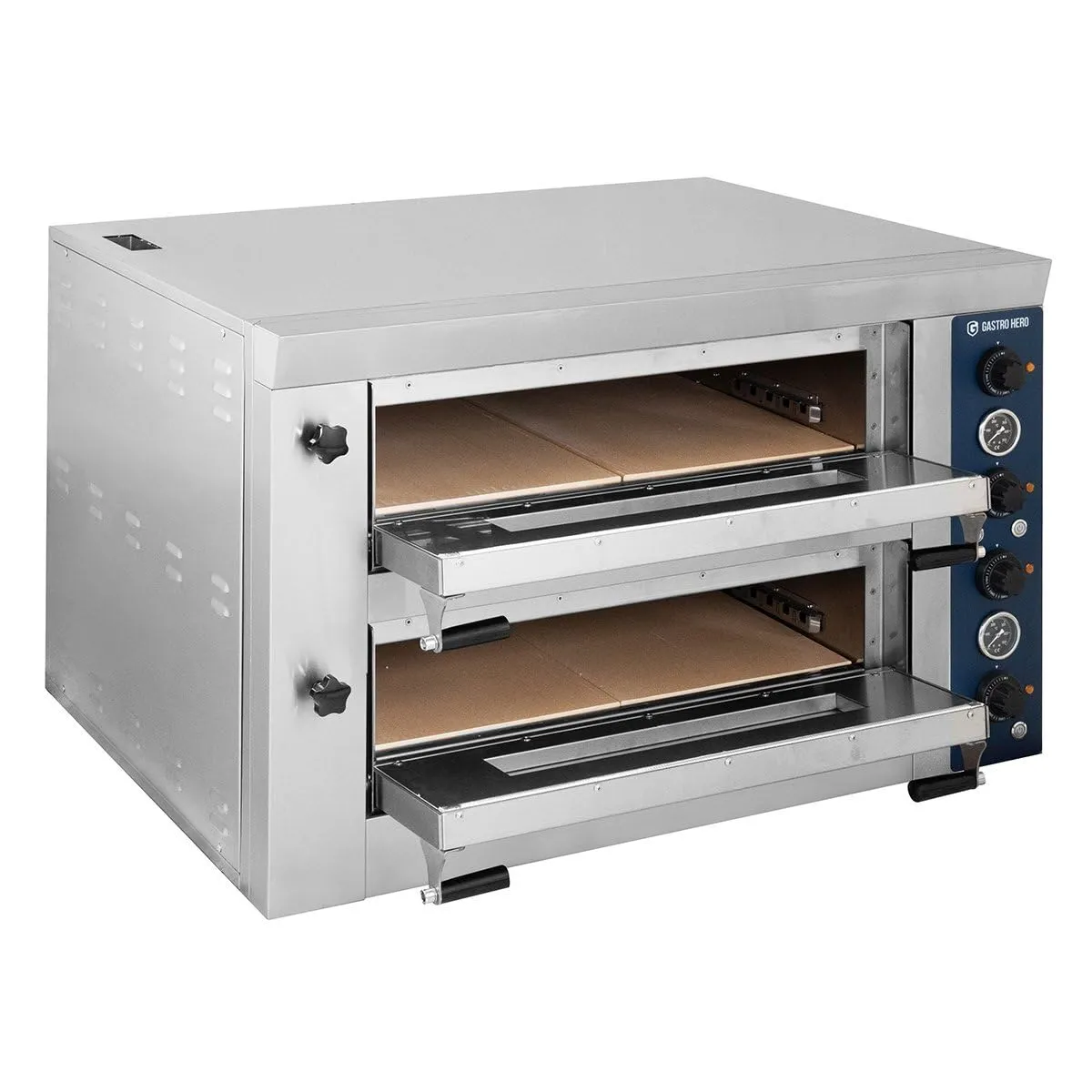 GastroHero Pizzaofen 2 Kammern 12x34 cm 450°C