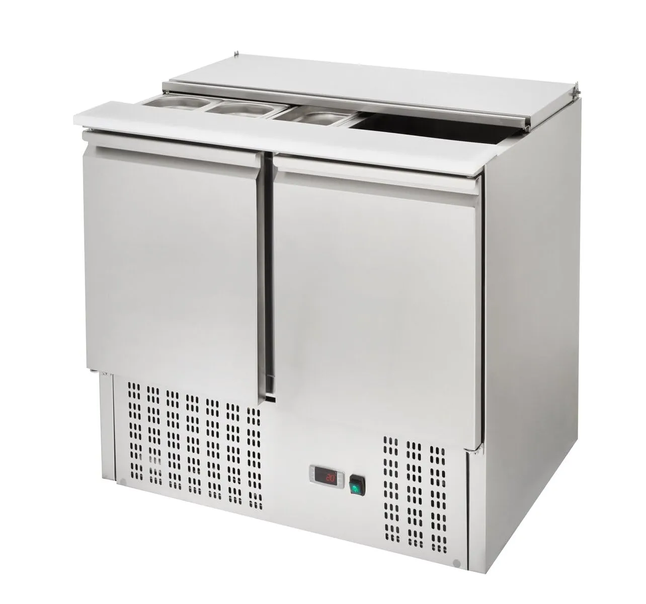 GastroHero Saladette ECO SH900 240L Edelstahl 2-türig