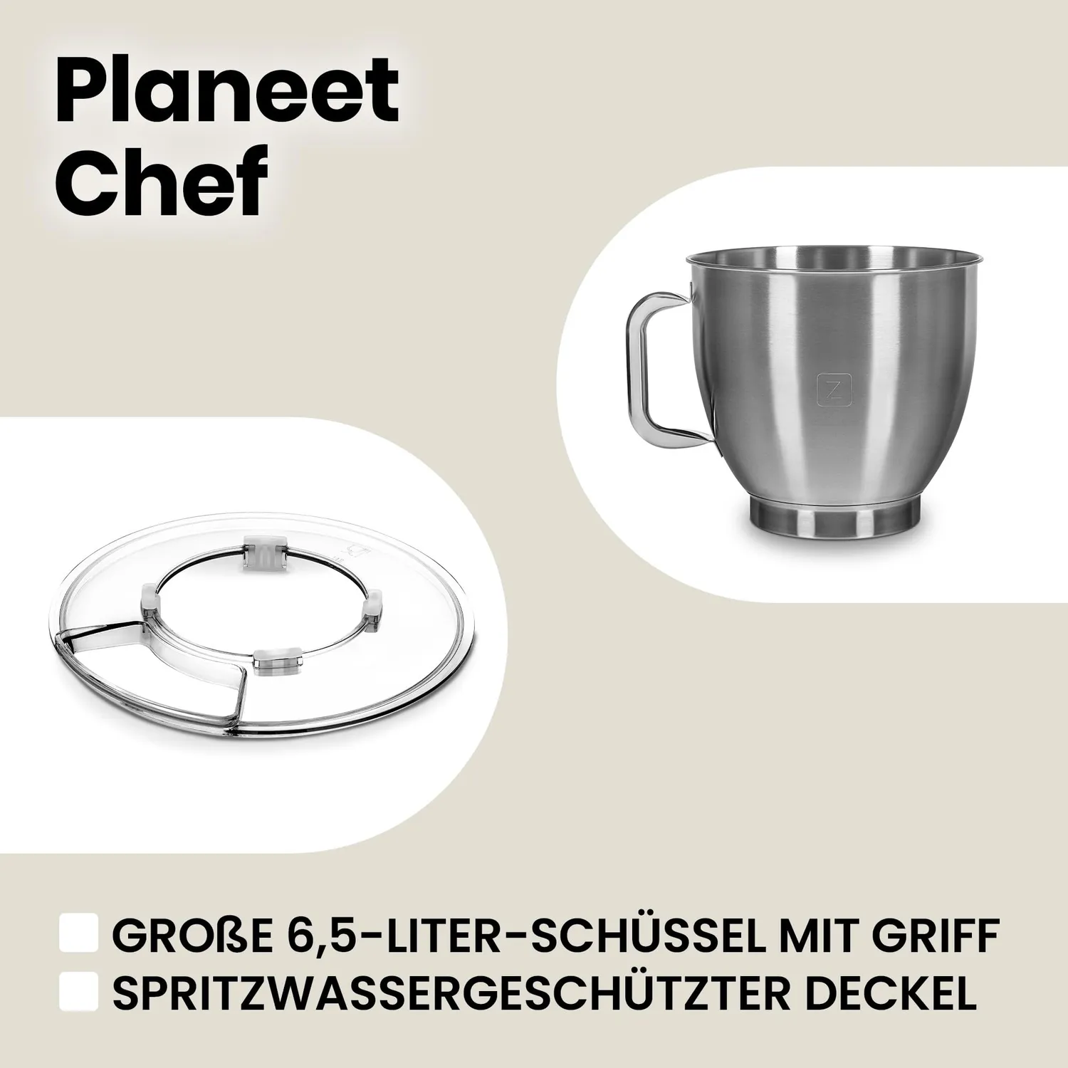 Zeegma Planeet Chef Küchenmaschine 6,5 L schwarz 1500 W